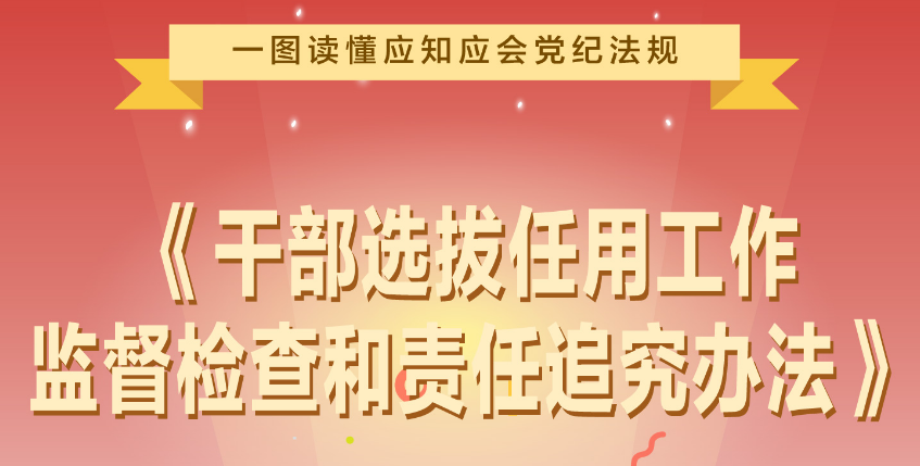 一图读懂应知应会党纪法规丨《干部选拔任用工作监督检查和责任追究办法》
